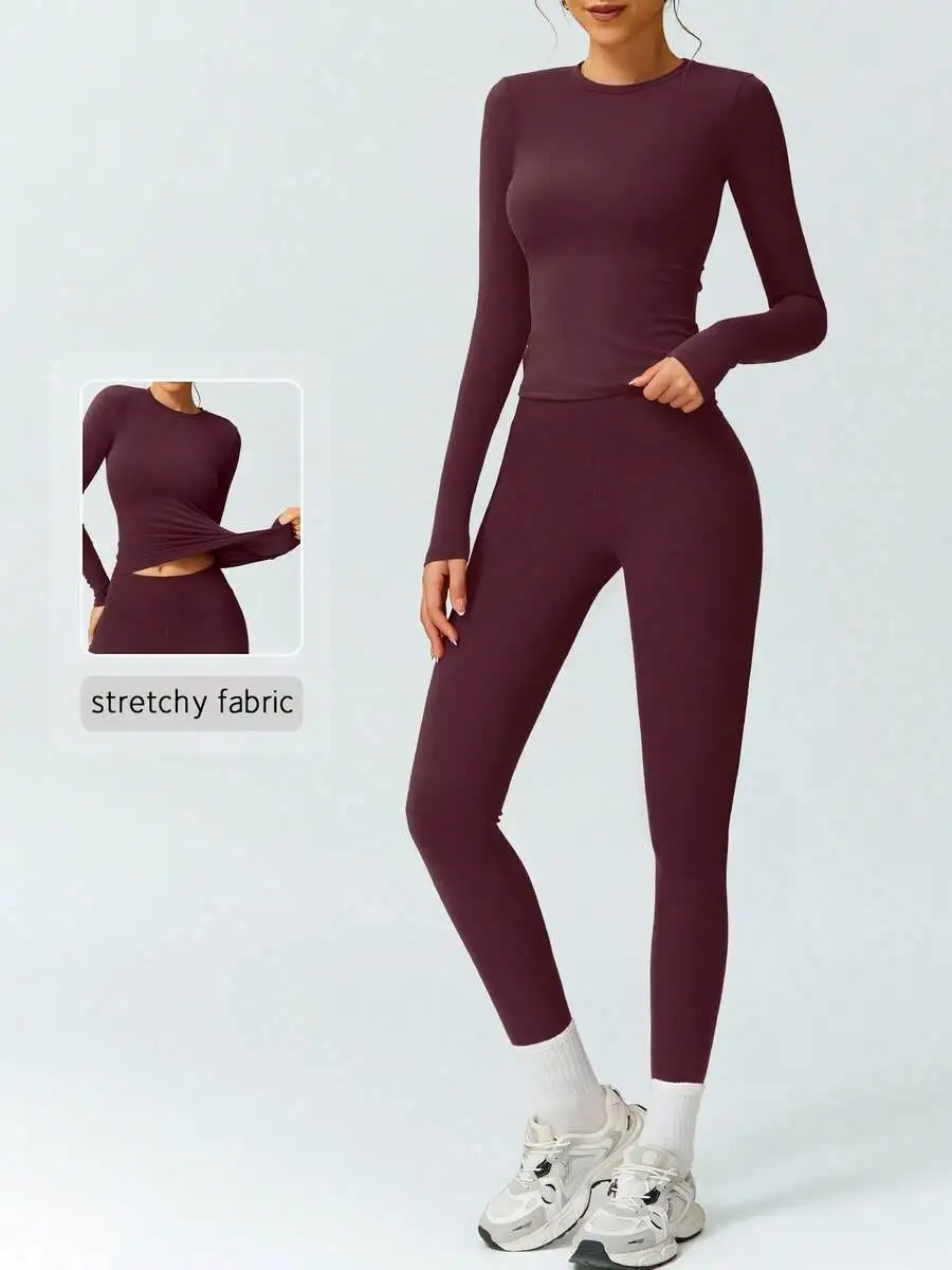

Womens Stretchy Tight Yoga Fitness Set For Dance Outdoor Sports