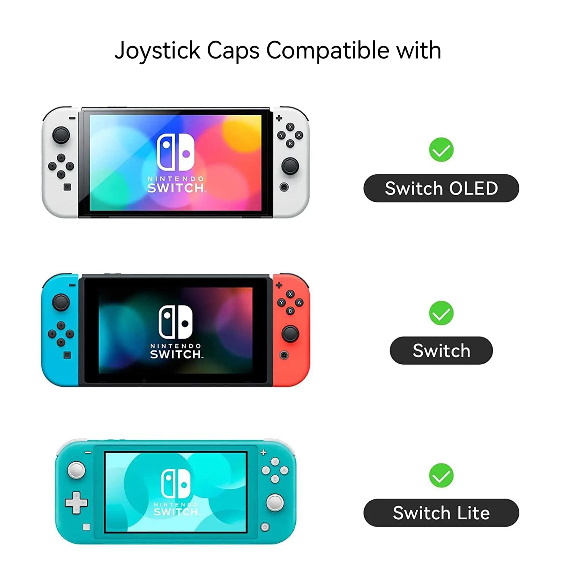 GeekShare 4PCS Thumb Grip Caps Compatible with Nintendo Switch/OLED/Switch Lite,Bear Cookies