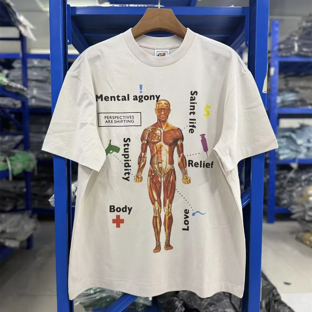 SAINT mental agony saint life stupidity relief body love T Shirt Men Women Oversized Tee Tops T-Shirt