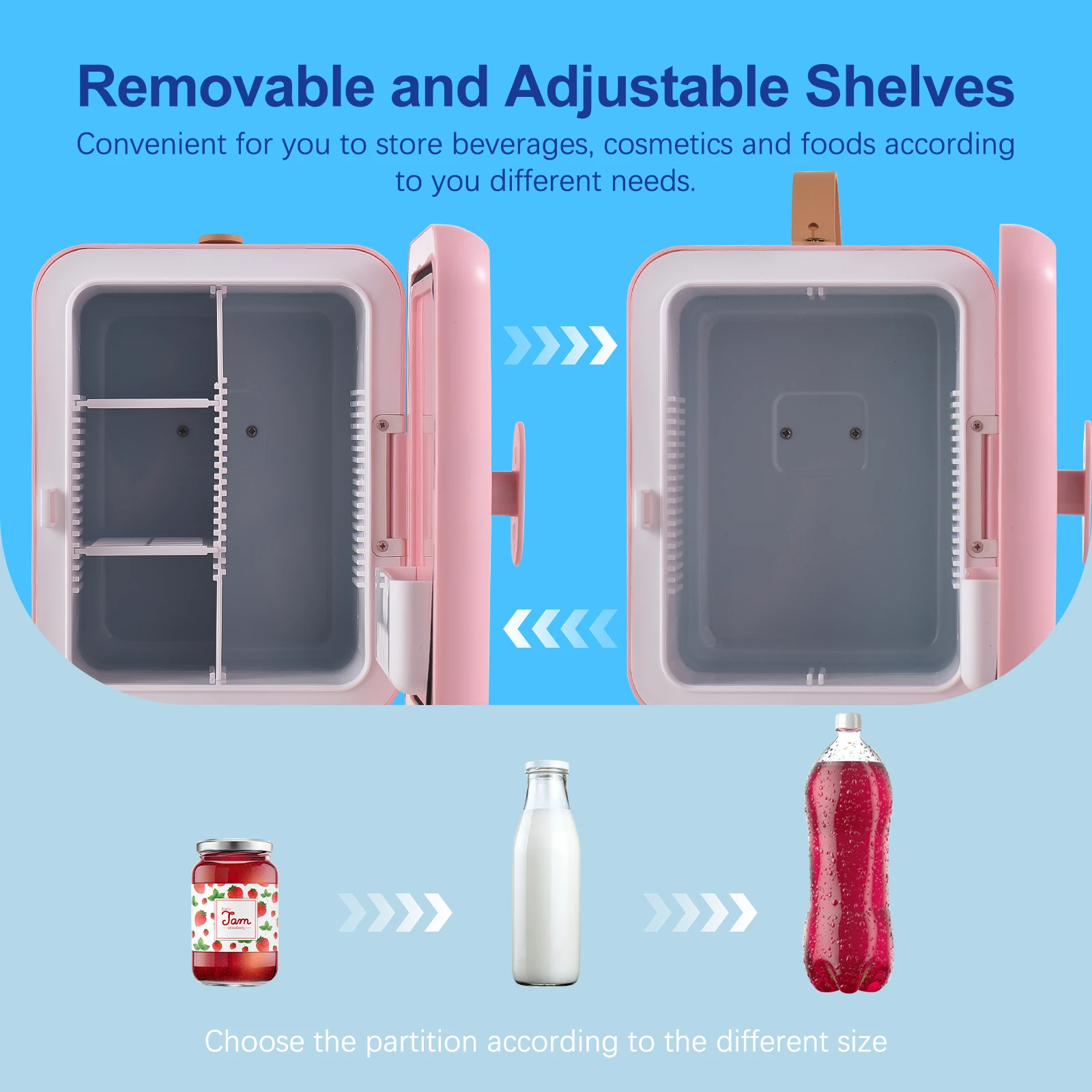 Mini Skincare Fridge 6L/8 Cans 2-in-1 110V(AC)/12V(DC) Beauty Fridge Thermoelectric Cooler and Warmer Small RV Refrigerator