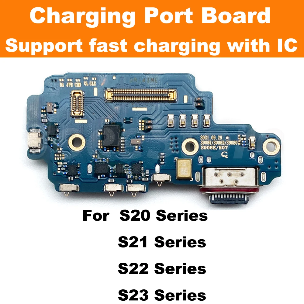 Charging Port Dock Board Flex For Samsung S23 S22 S21 S20 Plus Ultra S908N G991N Korean Version USB Connector Dock Charger Cable