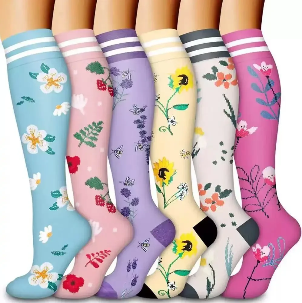Kompressionsstrümpfe für Damen und Herren, Atmungsaktive Laufsocken, Drucksocken für Fußball, Erwachsenen-Edition, Netzdruck-Socken für Pflegepersonal – Detail 3