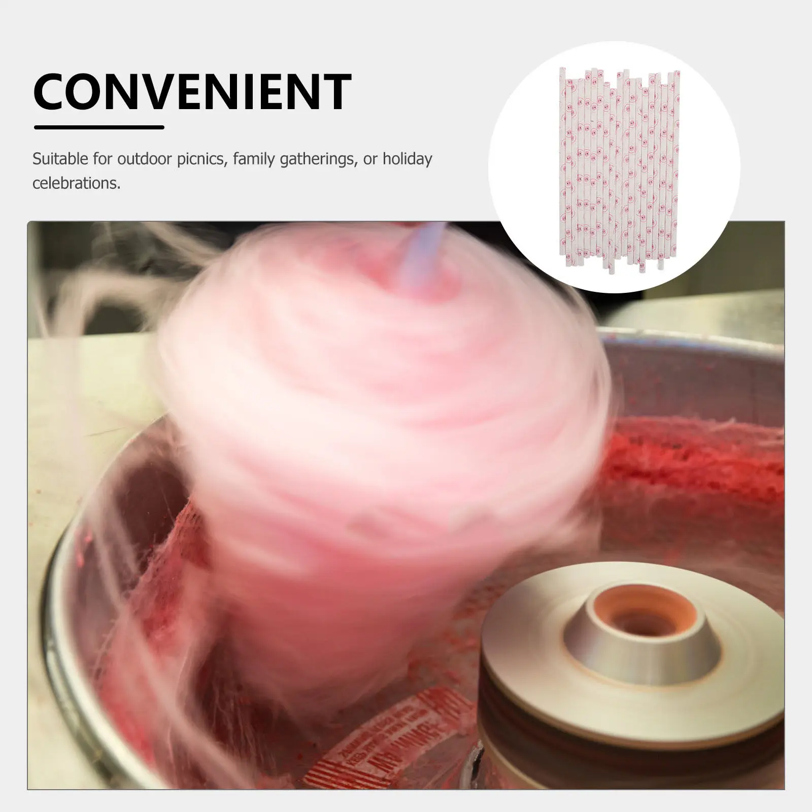 50Pcs Cotton Candy Paper Rods - 30Cm Thick Assorted Color Treat Sticks - Food Grade Disposable Wands for Cotton Candy Machines