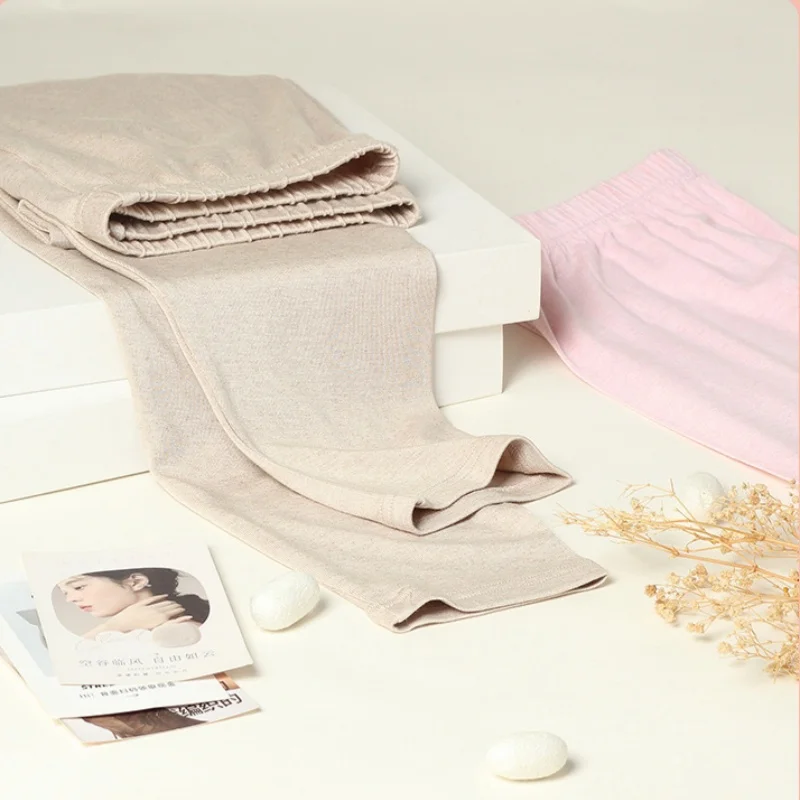 Birdtree، M إلى 3XL، 80% التوت الحرير 20% القطن طماق، المرأة سليم صالح طويل جونز، منتصف الخصر، 2025 الخريف الشتاء السراويل P5N604JF