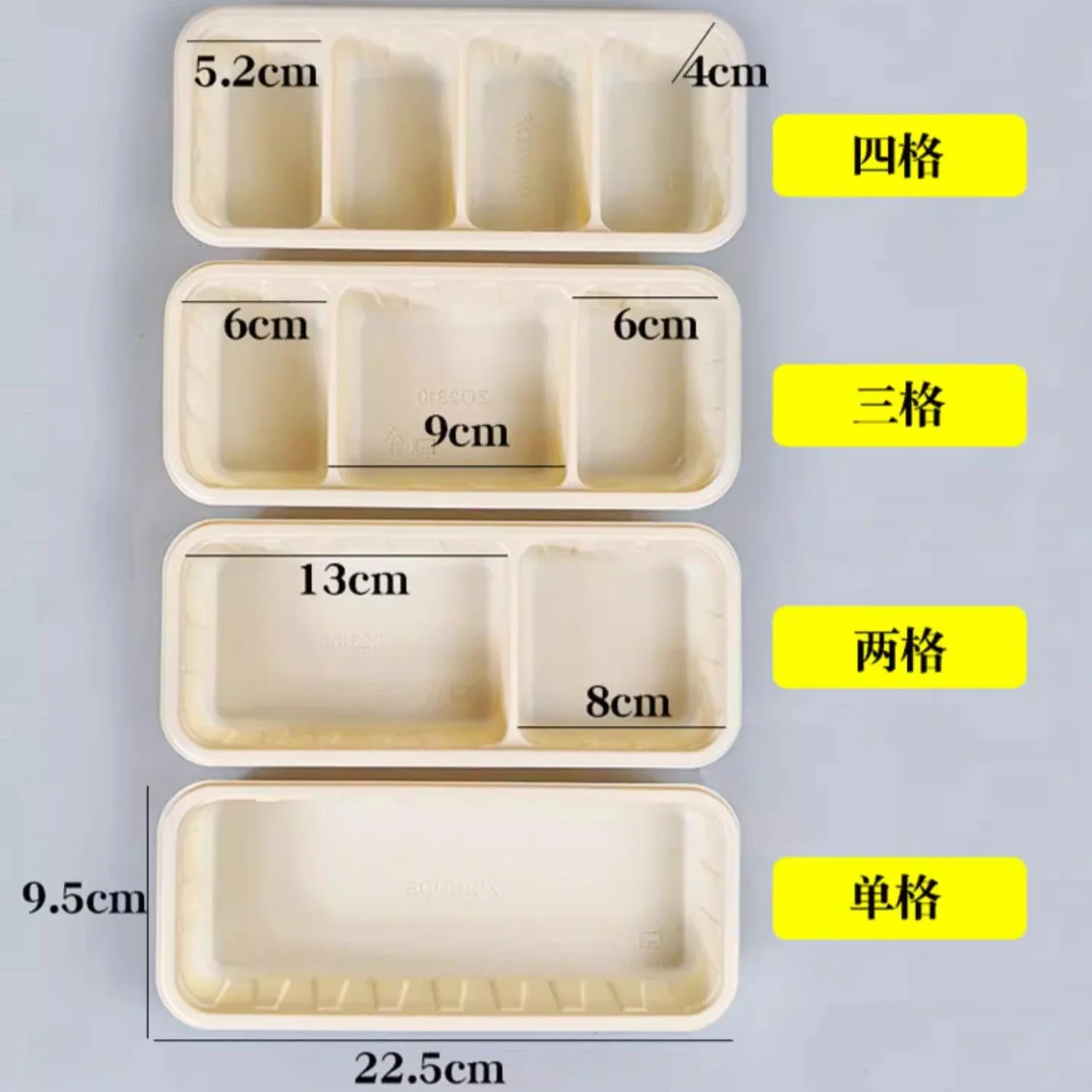 Corn Starch Packaging Box Rectangle Environment protection Degradable Lunch Box Takeout Compartmentalized Disposable Lunch