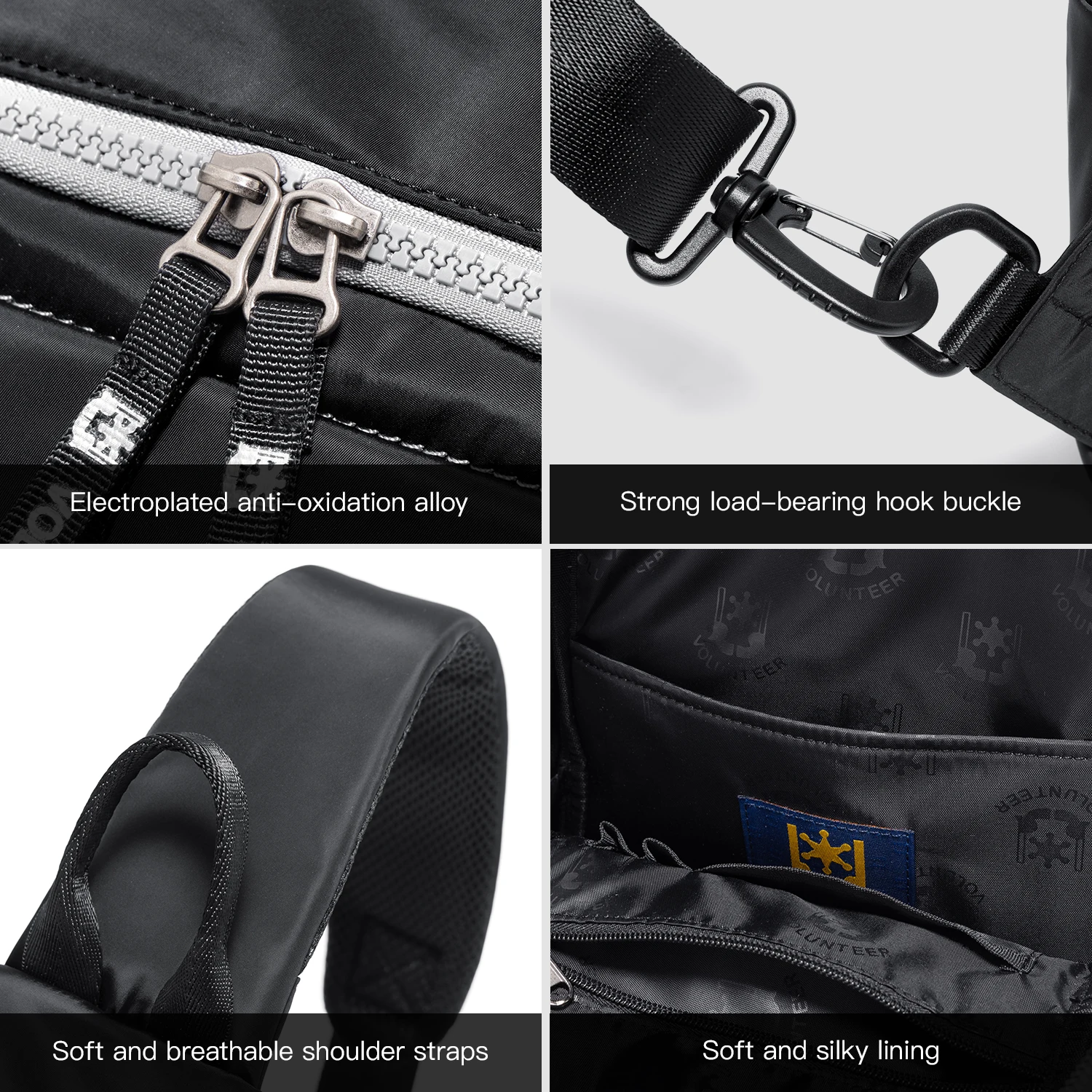 Volunteer Chest Bag Men Casual Waterproof Oxford Outdoor Sports Crossbody Bags Male Fashion Commuter Simple Bag for Man 1868-05
