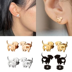 Lovely Dachshund Studs Earrings Animal Ear Jewelry Alloy Material Ear Studs