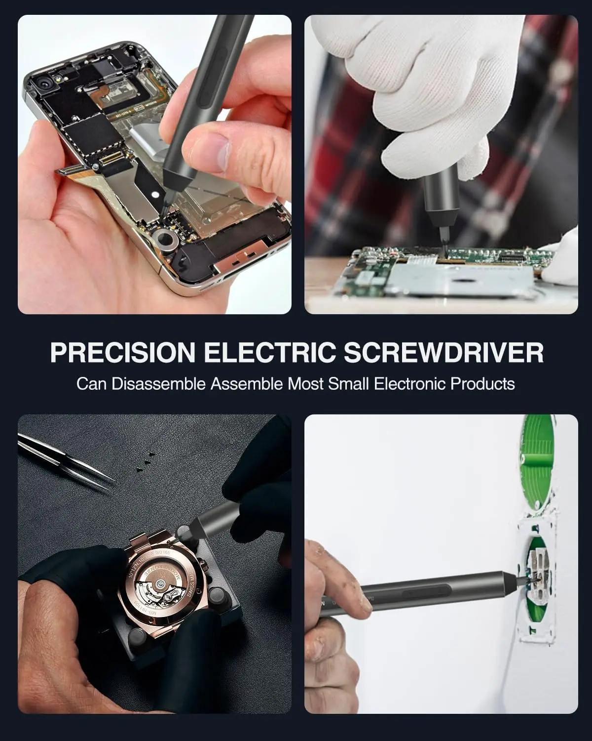 ProTap 25-in-1 Precision Electric Screwdriver Set USB Rechargeable Steel Bits Cordless Repair Multi-functional Power Tools