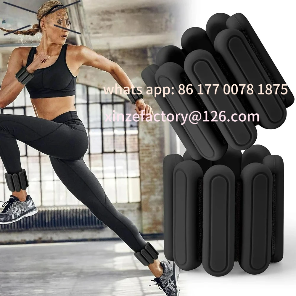 Customizable 1Pair Adjustable Ankle & Wrist Weights (1Lbs/0.45kg Each) - Silicone Weights for Yoga - Strength Protective gear