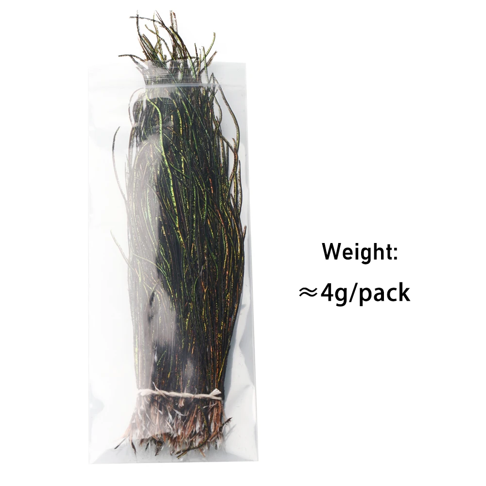 4g/pack 5″ ~ 7″ Natural Olive Green Peacock Herl Feather Fly Tying Material for Nymphs Wet Flies