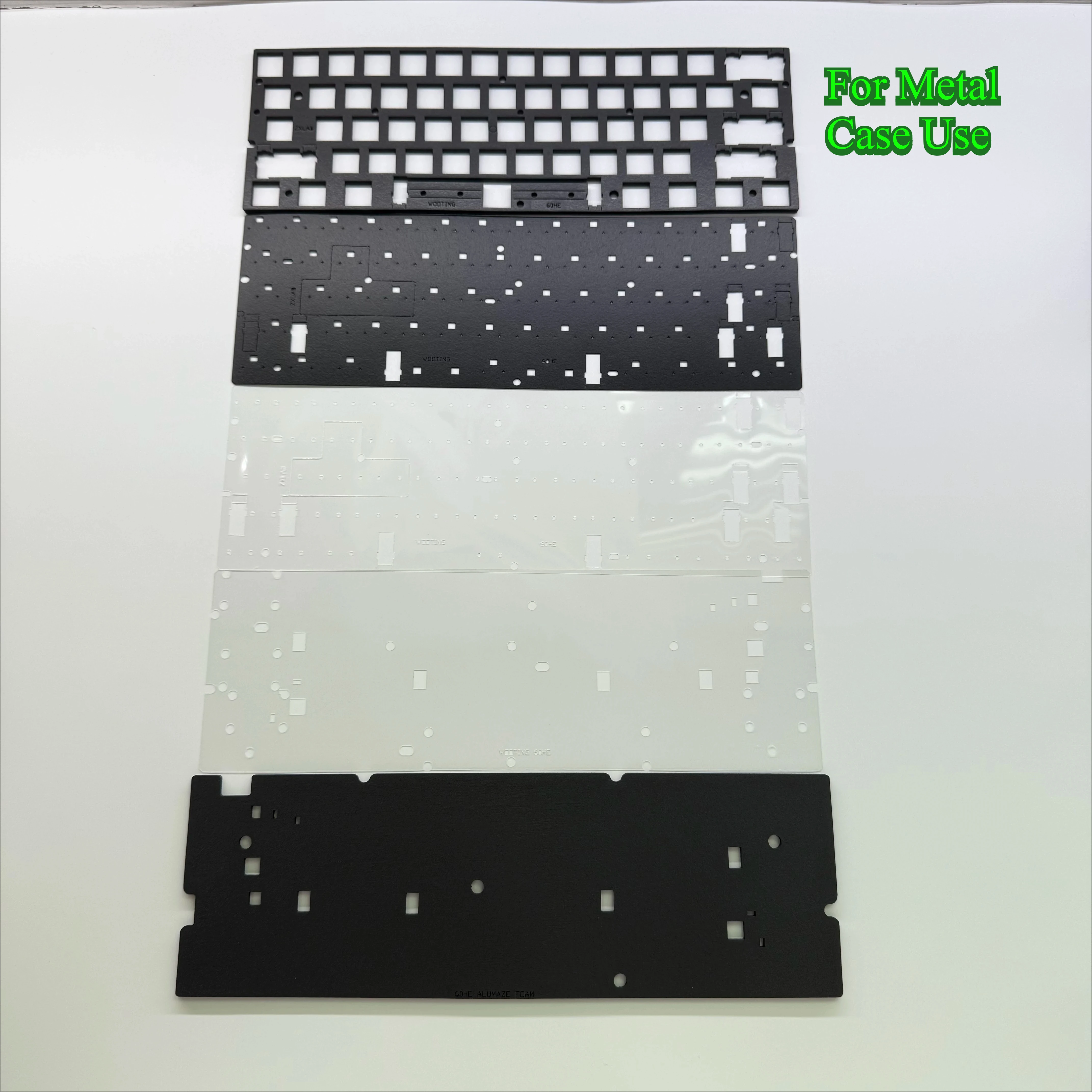 Poron Sound Foam Set for Wooting 60HE keyboard upgrade  IXPE switch pad PET Backsheet Reduce Case Hollowness