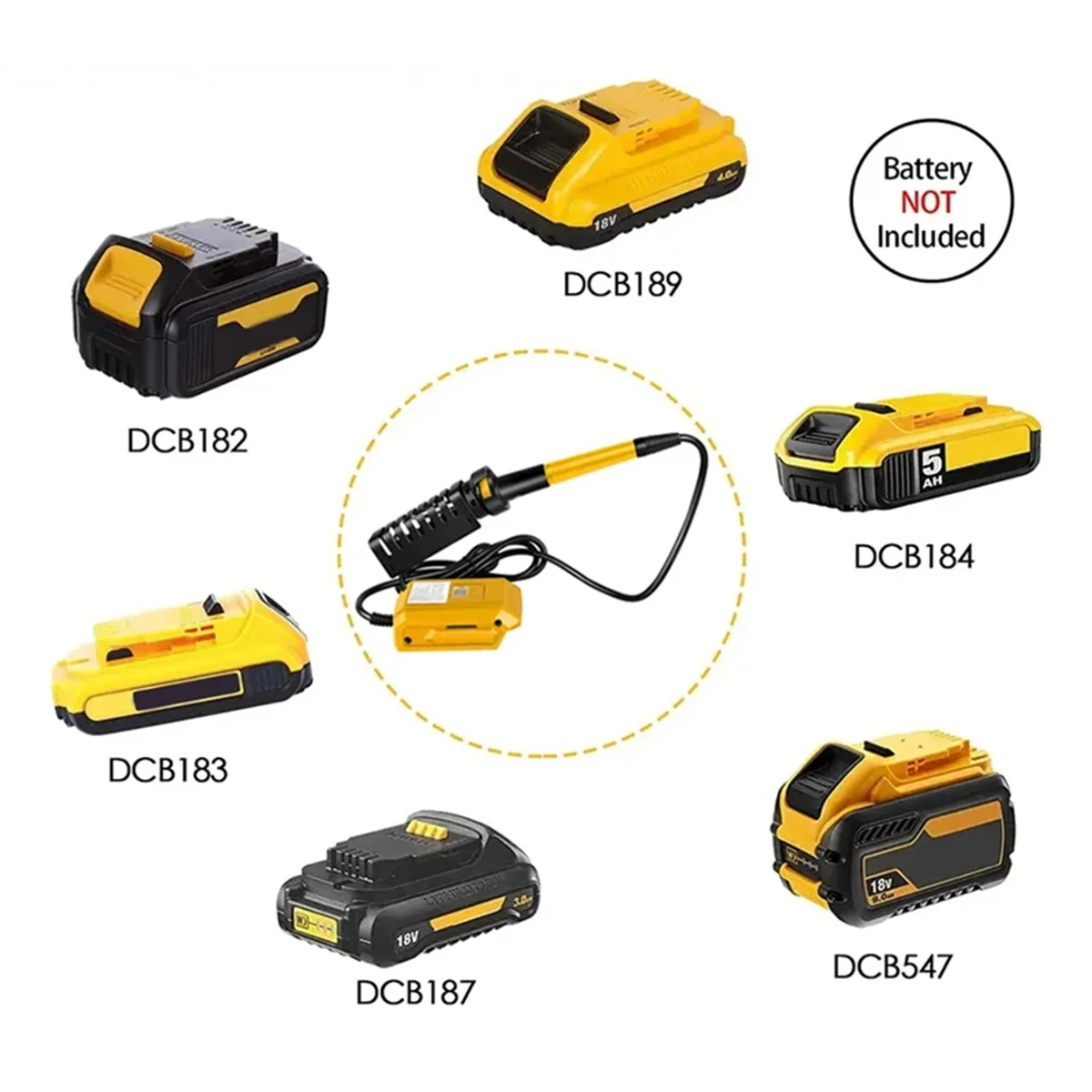 60W Digital Electric Soldering Iron for Dewalt 18V/20V Battery 300-510℃ Temperature Adjustable Electric Soldering Iron