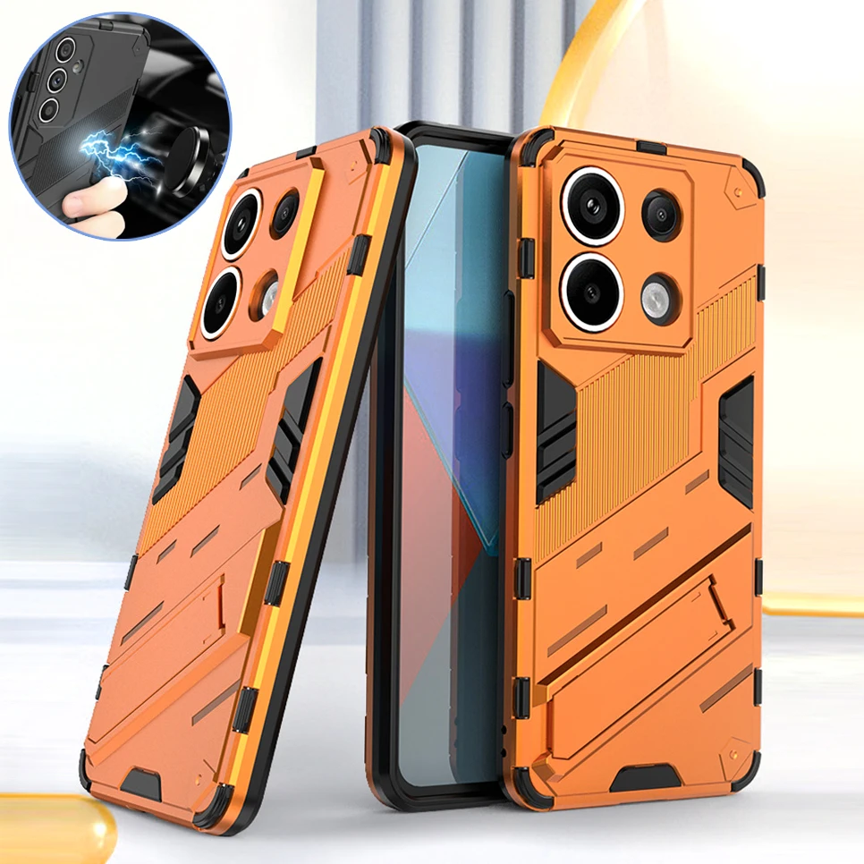 

Противоударный чехол-подставка для ПК для Xiaomi Redmi Note 13 Pro Redmi13 13C 4G 5G Note13Pro Plus Poco M6 X6 Pro C65 Автомобильный магнитный чехол