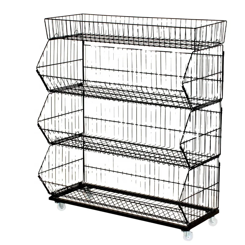 Estantería de metal Estante de metal industrial resistente Pantalla de cesta de alambre Estante de alambre de 2 niveles Estante para cd. Estante de escritorio.