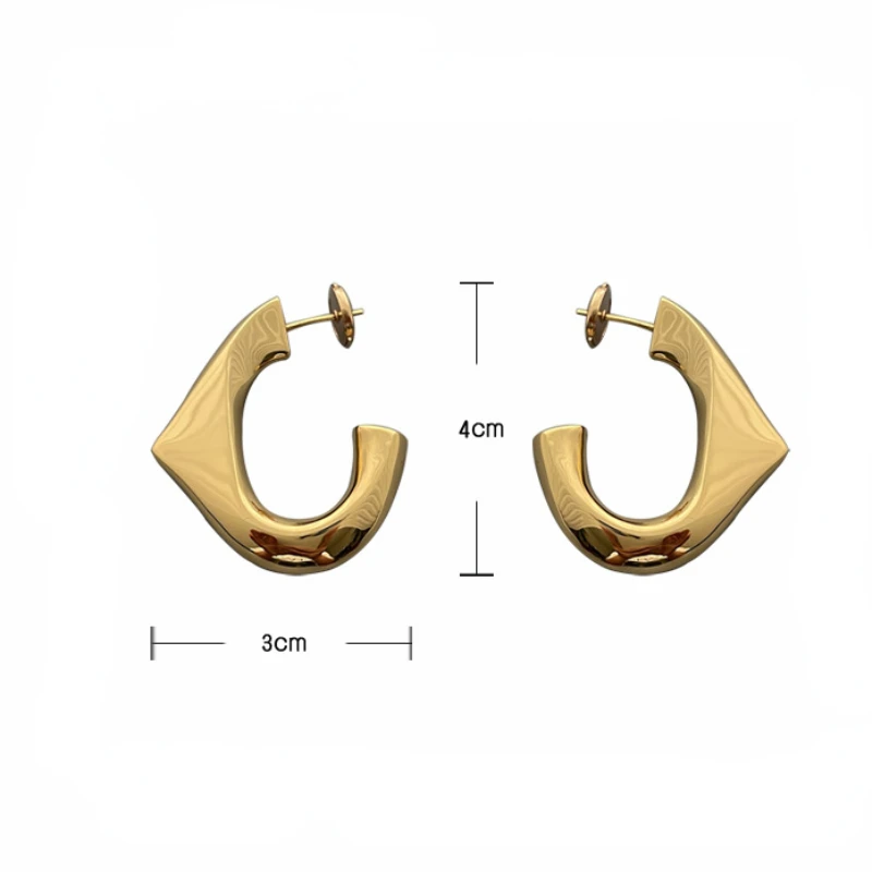 Fashion Jewelry European and American Design Irregular Gold Color Earrings For Women Party Gifts Vintage Temperament Accessories