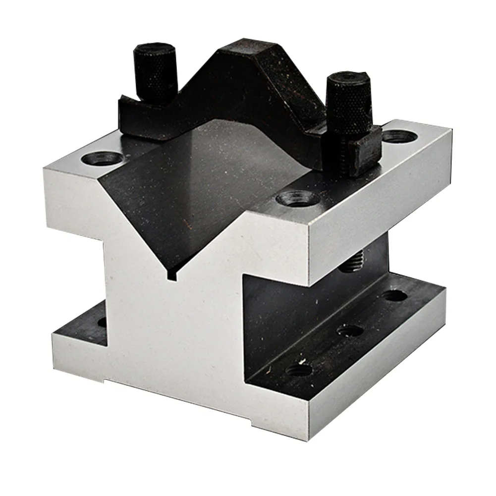 Clamp V-shaped Block With Clamp 2pcs 35x35x30mm 90 ° Grounding Hardened Steel Matching Measure Milling Machine