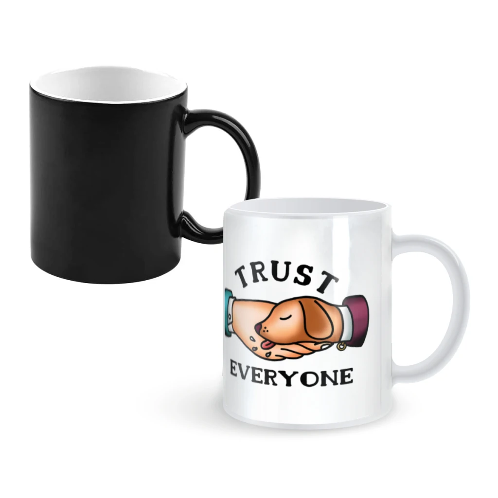 

Trust EveryoneCoffee Mugs And Mug Creative Color Change Tea Cup Ceramic Milk Cups Novelty Gifts