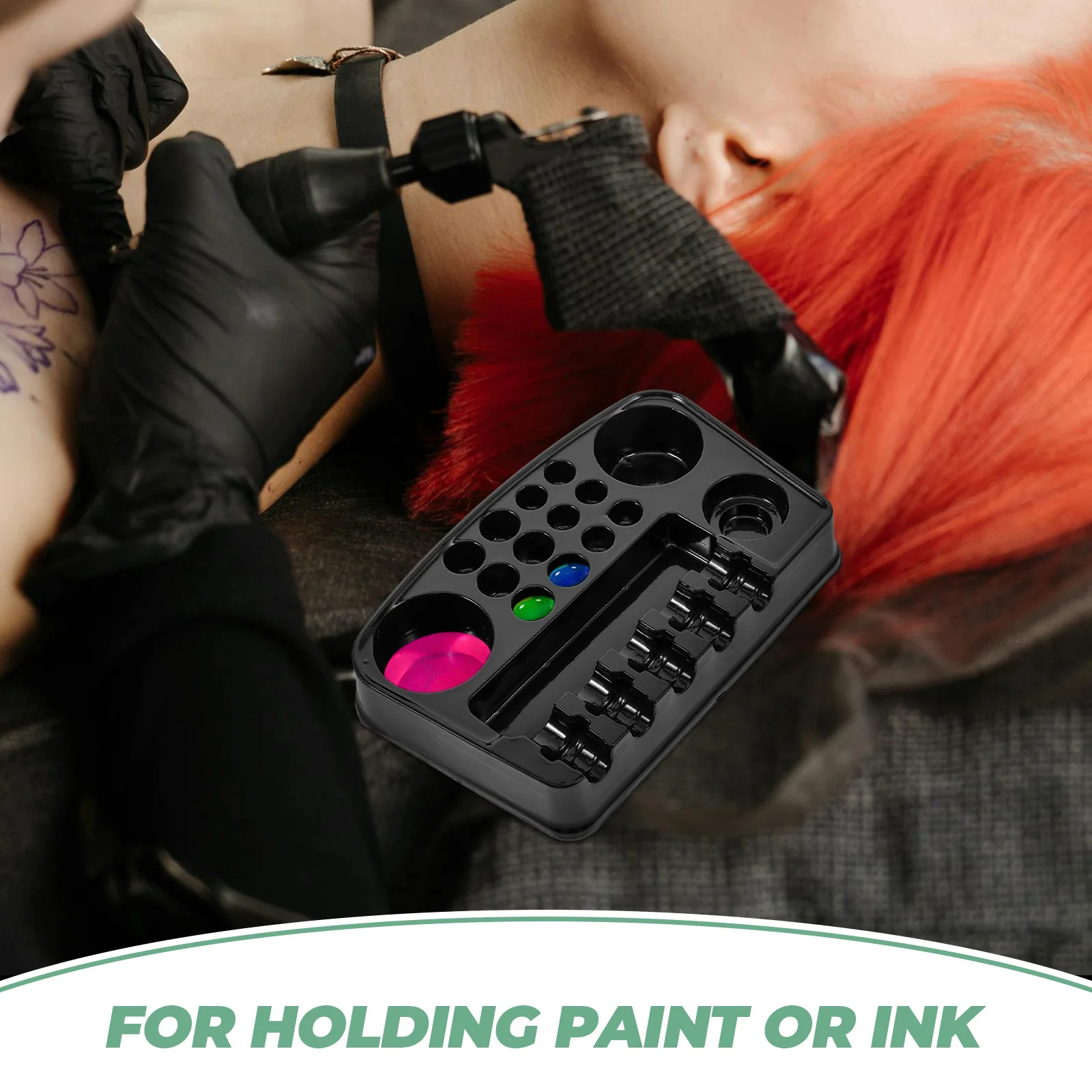 12 قطعة لوحة حبر الوشم حاويات الصباغ الصغيرة السميكة المتاح استخدام صينية حبر مريحة لمستلزمات الوشم التبعي