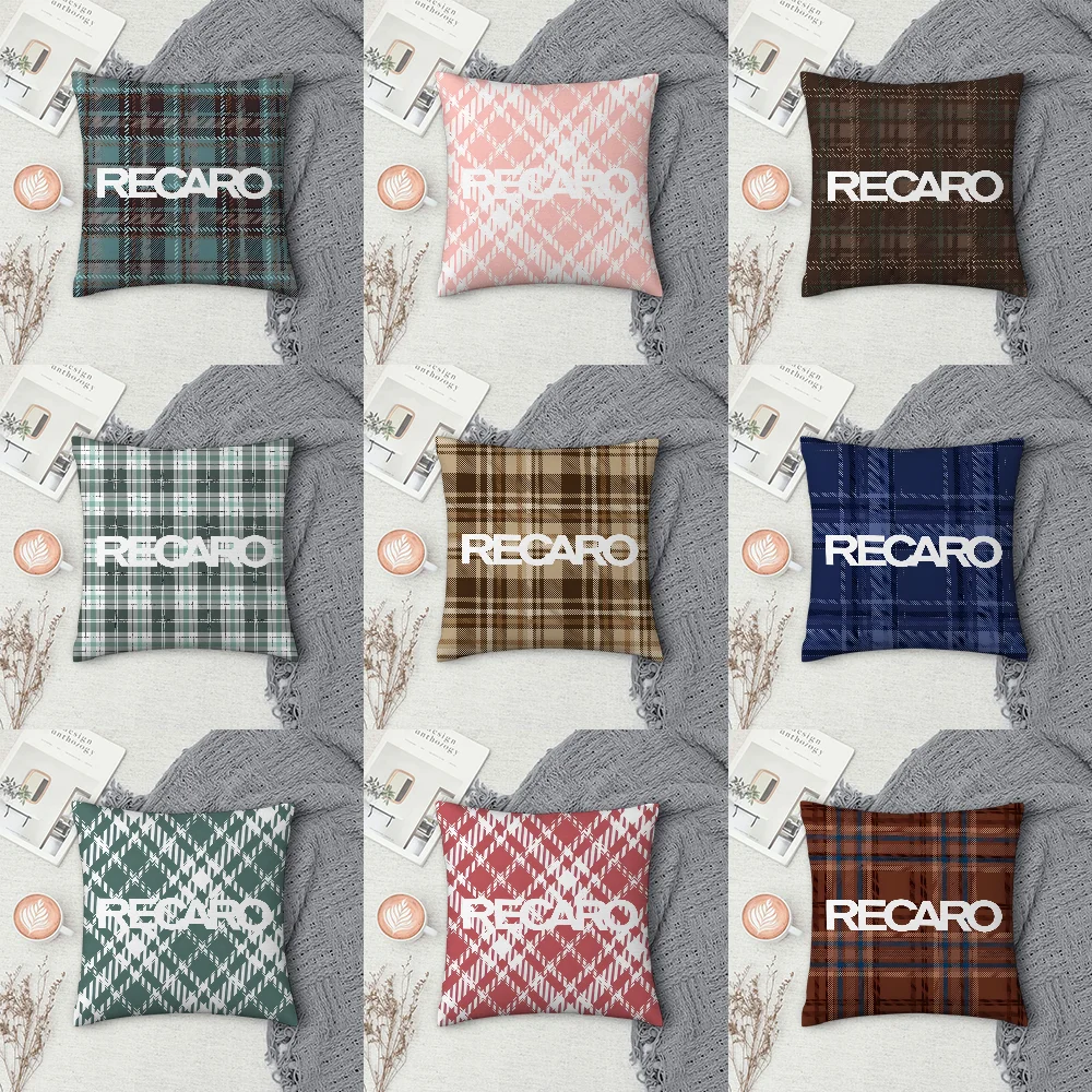 

R-Recaros Logo Pillow Case Sofa Decorative Home Double-sided Printing Short Plush Cushion Cover Throw Pillow Cover Gifts