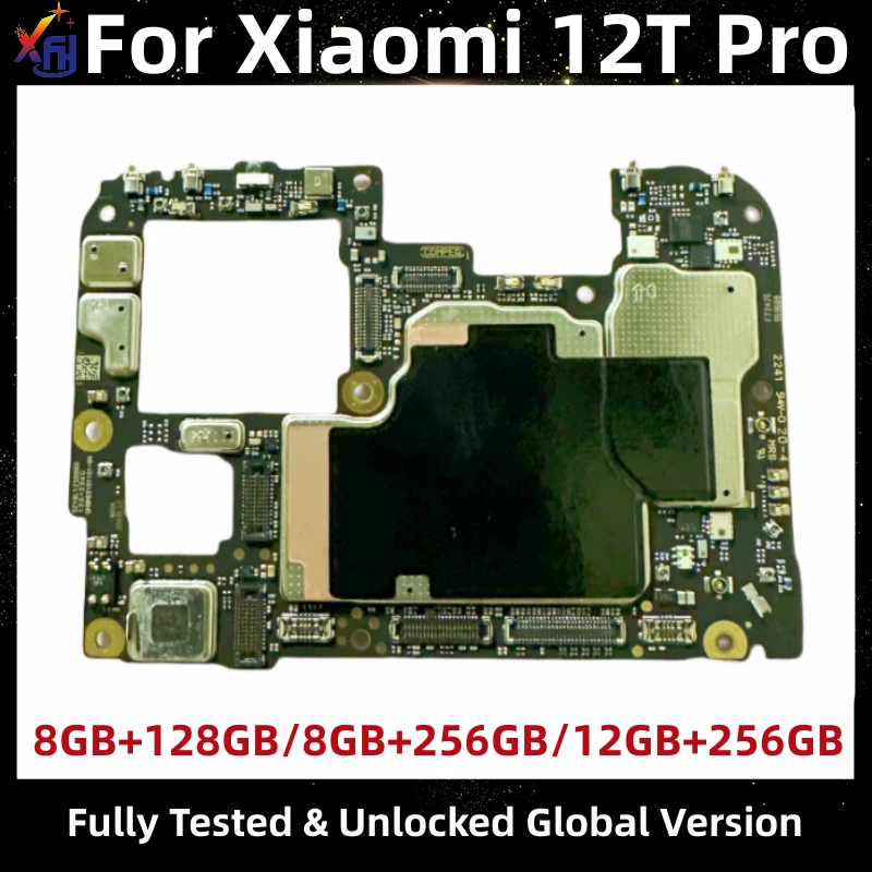 Mainboard for Xiaomi 12T Pro 5G, 128GB, 256GB ROM, Motherboard, Main Circuits Board, with Snapdragon 8 Gen 1 Processor