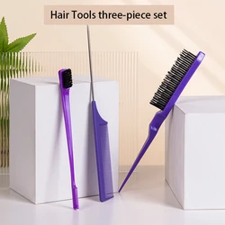 3pcs Hair dye comb set Highlights brush section tip tail comb hair styling tool Eyebrow brush and comb
