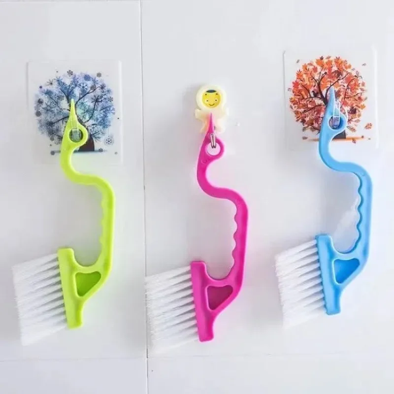 Curved Handle Gap Cleaning Brush Window Slit Tile Corner Scrub Brush Multi-use Kitchen Bathroom Cleaning Supplies