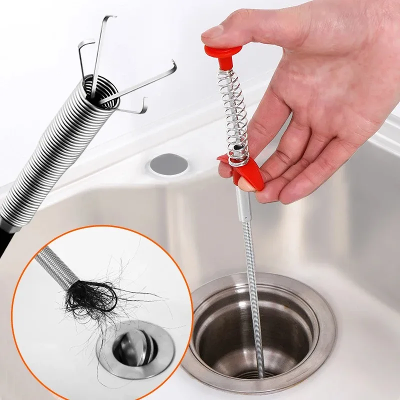 

60cm Plumbing Four-claw Hook Dredger Sewer Toilet Tool Manual Toilet Grab Hair Cleaning Clogging Household