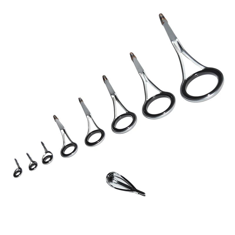 9pcs/Kit SIC CC LY Bracket Stainless Steel Guide Ring For UL-L-ML-M-MH-H Power Spinning Fishing Rod Repair Refit Assembly DIY