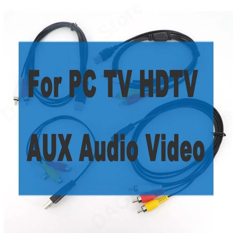 USB A 2.0 female Male To 2 3 Rca 2/3RCA plug Adapter connector converter Cable Lead PC TV HDTV AUX Audio Video V27