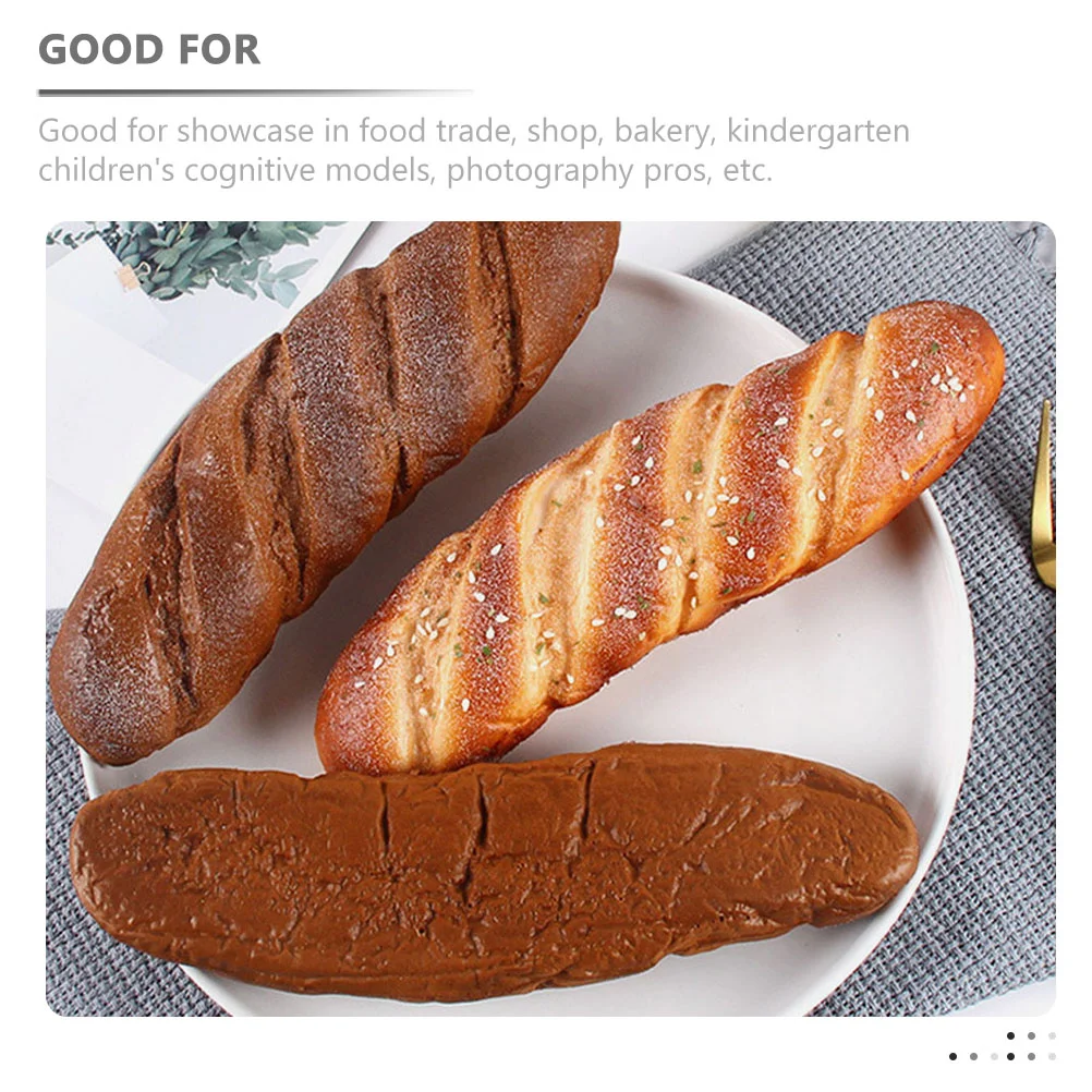 Simulation Realistic Food Bread Clip PU Decor Fake French Grippers Window Chic Photo Prop Ornament Model