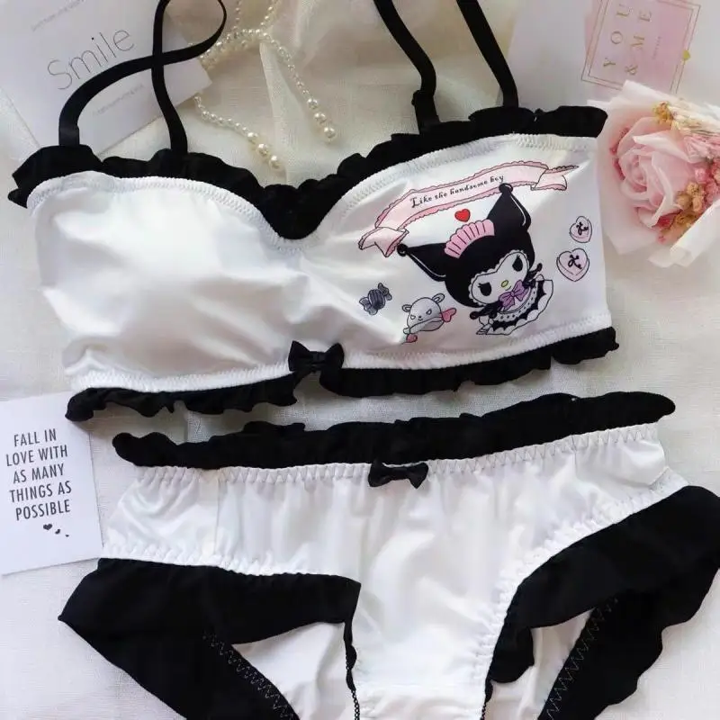 

Y2K Cute Kawaii Cinnamoroll Kuromi Women's Underwear Set Melody Sweet Lingerie Suit Student Bras Panties Gifts Student Bra Set