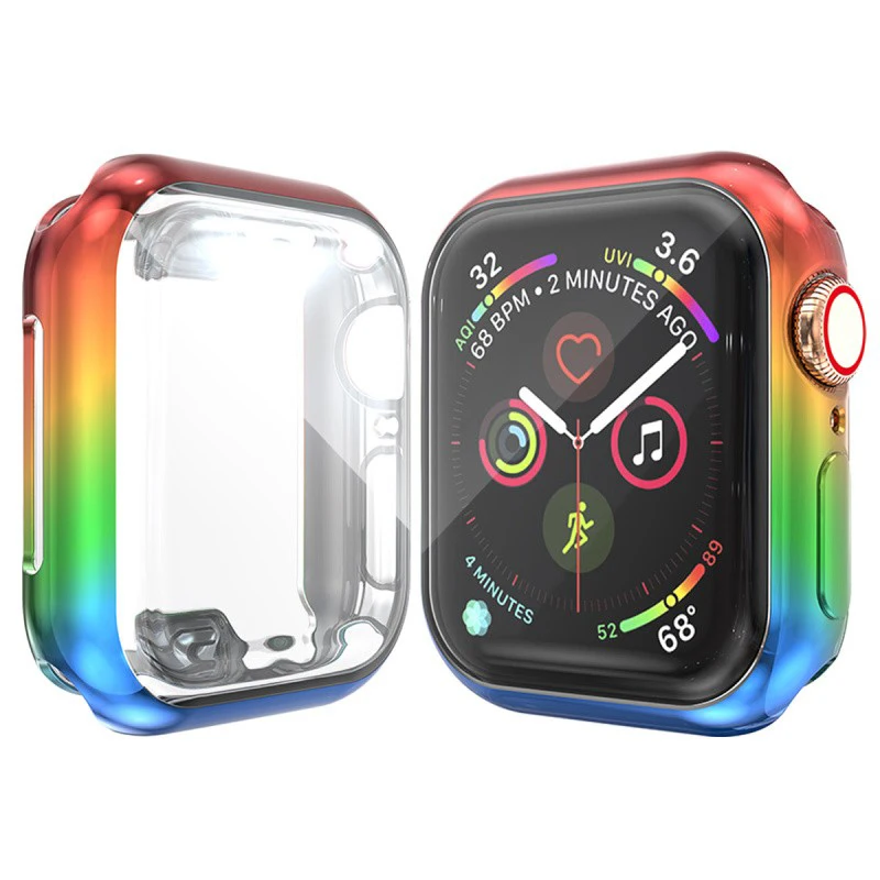 Capa macia de cor de silicone para Apple watch 44mm 40mm Concha resistente a quedas e resistente a riscos para iwatch 6 5 4 SE 44mm