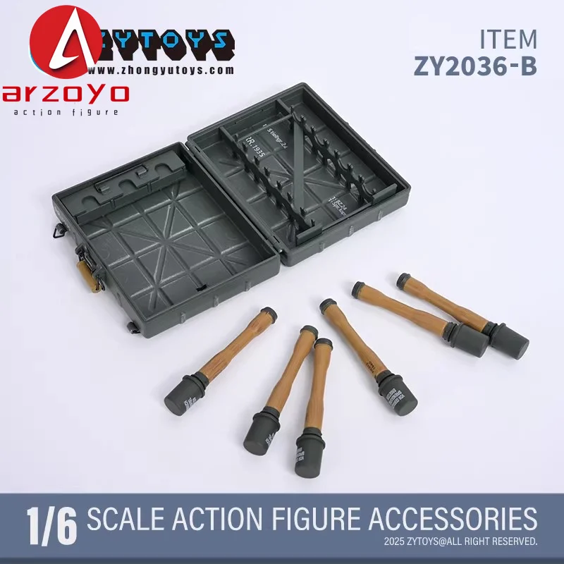 ZY2036 1/6 Scale Grenade กล่องชุด 6pcs Grenades หัวเข็มขัดโลหะทหาร for12'' Action Figure อุปกรณ์เสริม