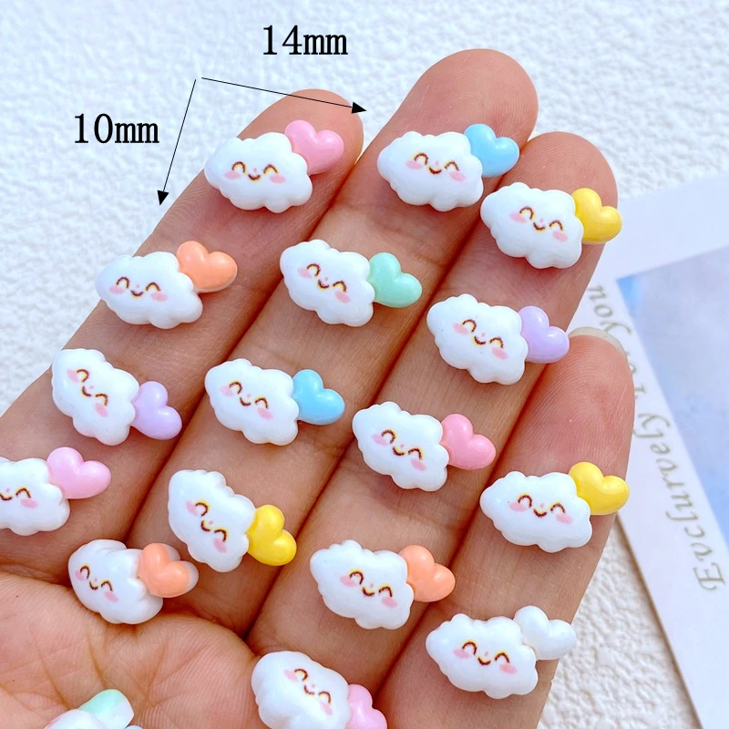 30Pcs New Cute Resin 10*114mm Mini Clouds Series Flat Back Manicure Parts Embellishments For Hair Bows Accessories