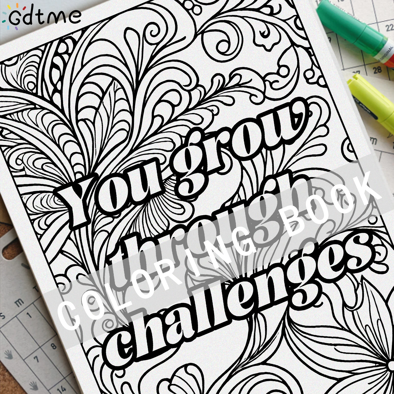 Positive Mindset Affirmatiomg Coloring Book 24Page for Children Adult Picture Books Graffiti Drawing Kill Time Relieve Stress