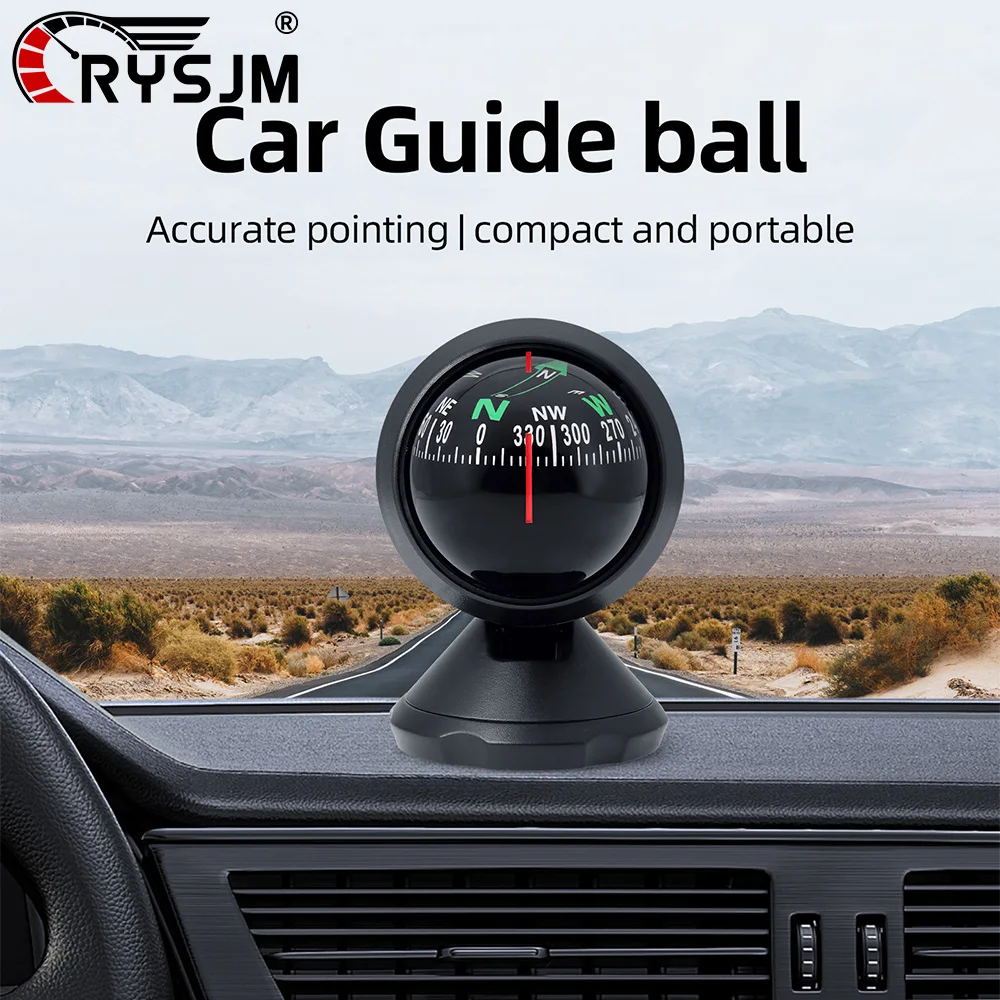 

Car Guide Ball Compass Rotation Vehicle Navigation Car Compass with Suction Cup High Quality Car Compass For Marine Car Boat RV