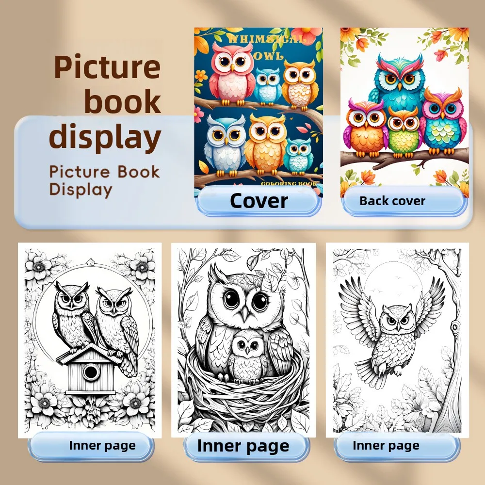 Owl Adult Coloring Book Mystical Nocturnal Bird Illustrations for Stress Relief Relaxation Art Therapy Gift