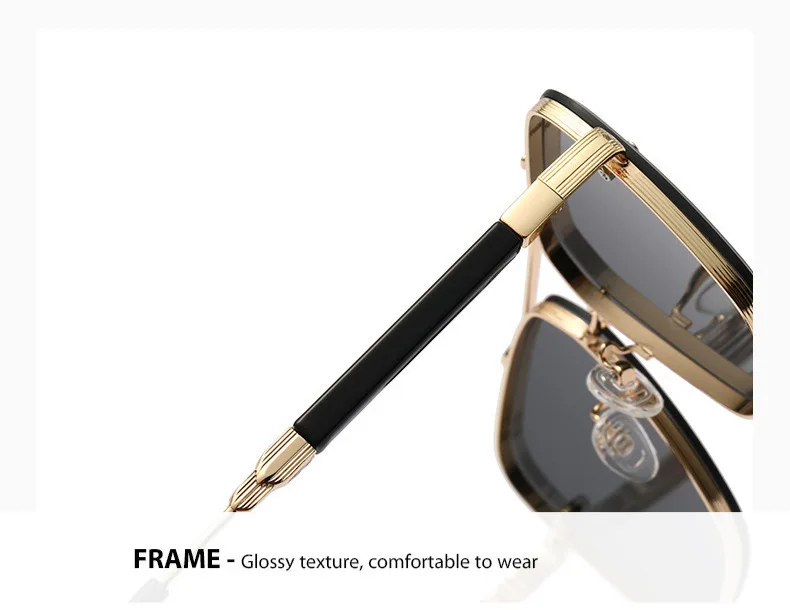 Quadratische Sonnenbrille für Männer 2024, Vintage-Mode, Brille, Luxus-Retro-Sonnenbrille, Damen, trendige Urlaubs-Sonnenbrille, Gafas De Sol Hombre – Detail 9