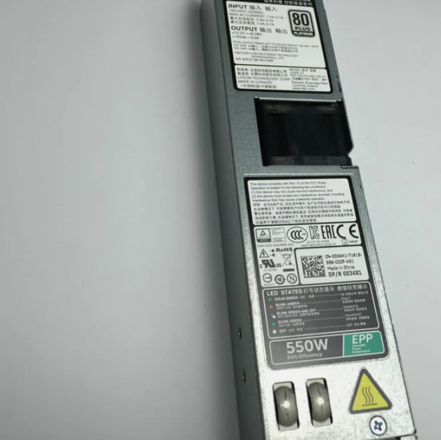 

0034X1 034X1 R430 R330 R440 R340 Блок питания мощностью 550 Вт с возможностью горячей замены
