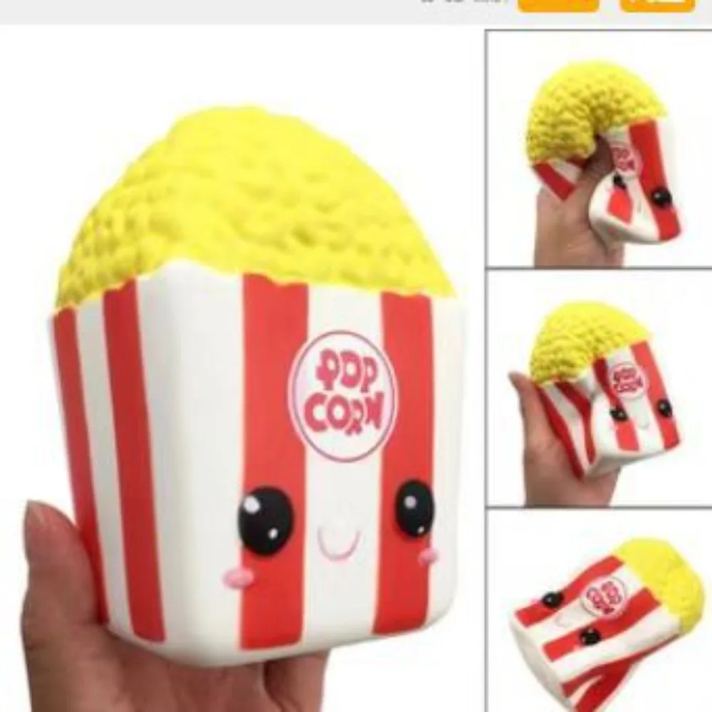 Funny Jumbo Expression Squeeze Fidget PU Pizza Waffle Popcorn Squeeze Chocolate Cake Hamburger Stress Relief Children Gifts