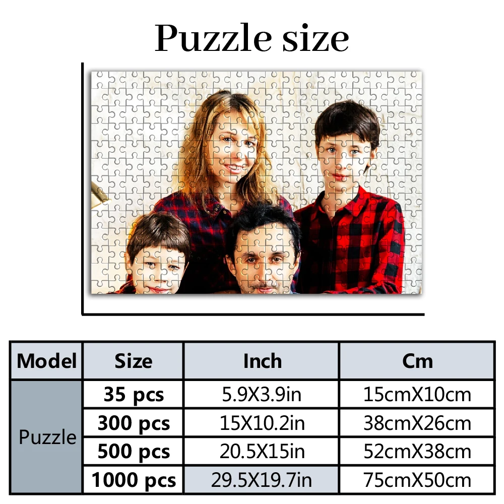 35/300/500pcs  Family Excellent Customized Poster Jigsaw puzzle Customizable Photo For Children Toy Love Gift