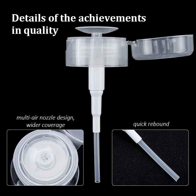 ขวดปั๊มแบบกดขนาด 200 มล. สำหรับเติมของเหลว ใช้สำหรับน้ำยาล้างเล็บ น้ำยาทำความสะอาด ภาชนะบรรจุเครื่องสำอาง อุปกรณ์ทำเล็บ