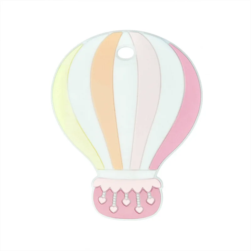 1pc Silicone Teethers Food Grade Tiny Rod Cartoon Hot Air Balloon Colorful Teether DIY Baby Teething Necklace Baby Shower Toys