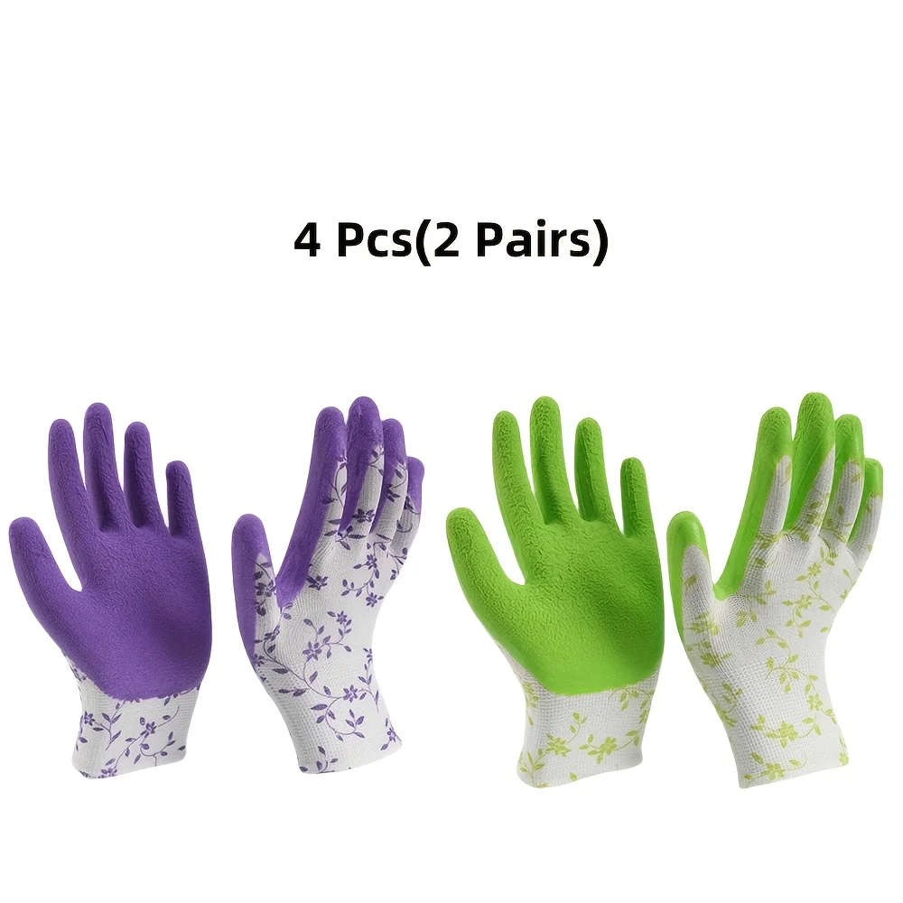 4 шт. [2 пары] перчатки с покрытием для ладони, нейлоновые перчатки, перчатки с принтом, всесезонные перчатки, универсальные перчатки.