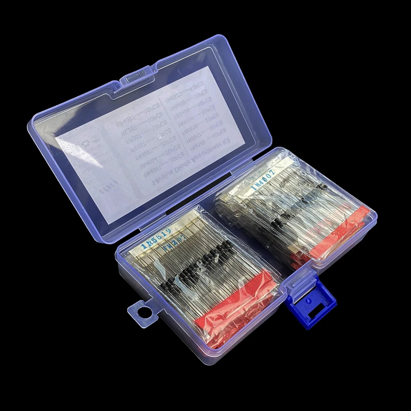 14Value 200PCS Switching Transistors & Diodes Assortment Kit with Box Fast Recovery, Rectifier & Schottky Diodes