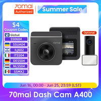 70mai A400 Dash Cam Reimagined DVR 1440P HD Dual Loop Recording Night Vision 70mai A400 24H Parking Mode App Control