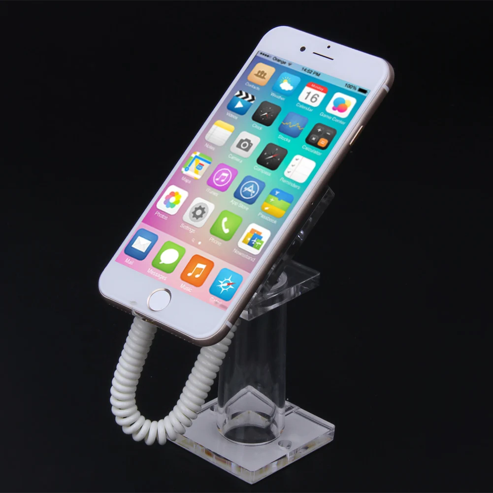 Transparent Phone Stand Anti-Theft Mobile Phone Display Stand Phone Mount Holder Desk Storage Rack for iPhone Samsung