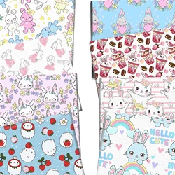 Bunny Rabbit Easter 50*145cm Polyester Cotton/Pure Cotton Fabric Tissue Sewing Quilting Fabric Needlework DIY Curtain