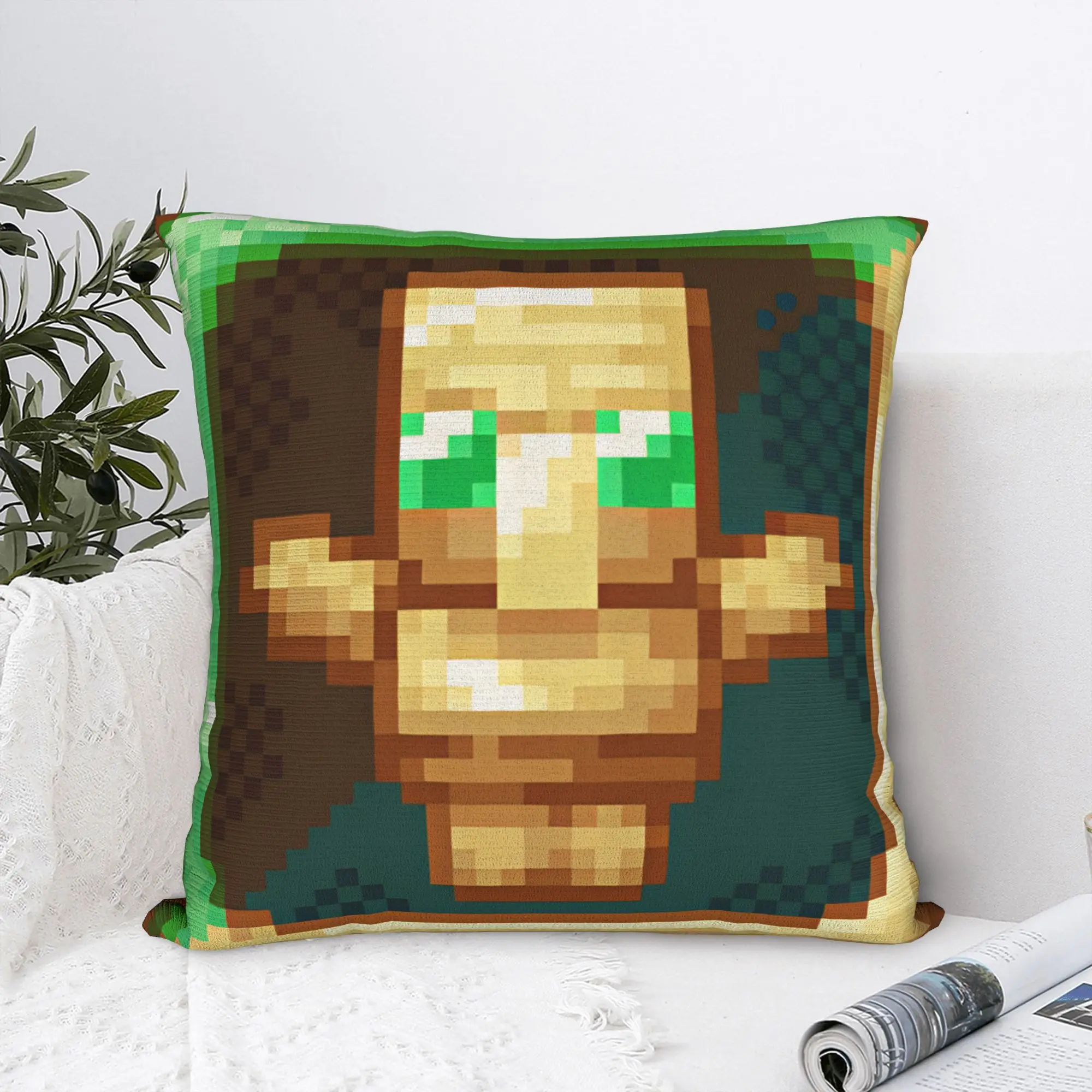Totem of Undying Game Square Pillowcases Polyester Room Pixel Art Gold Cushion Case Creative Decor Pillowcase 40*40
