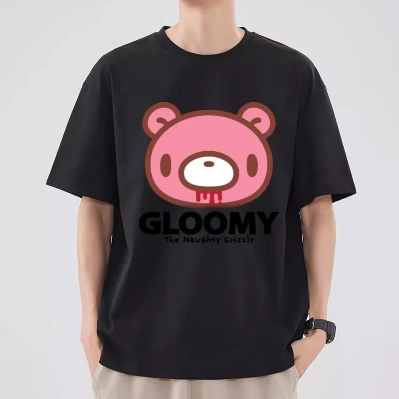 Cartoon G-Gloomy-Bear T Shirt Men Couple Combination Clothes Short Sleeve Collar Fashion T-shirt Women Cotton